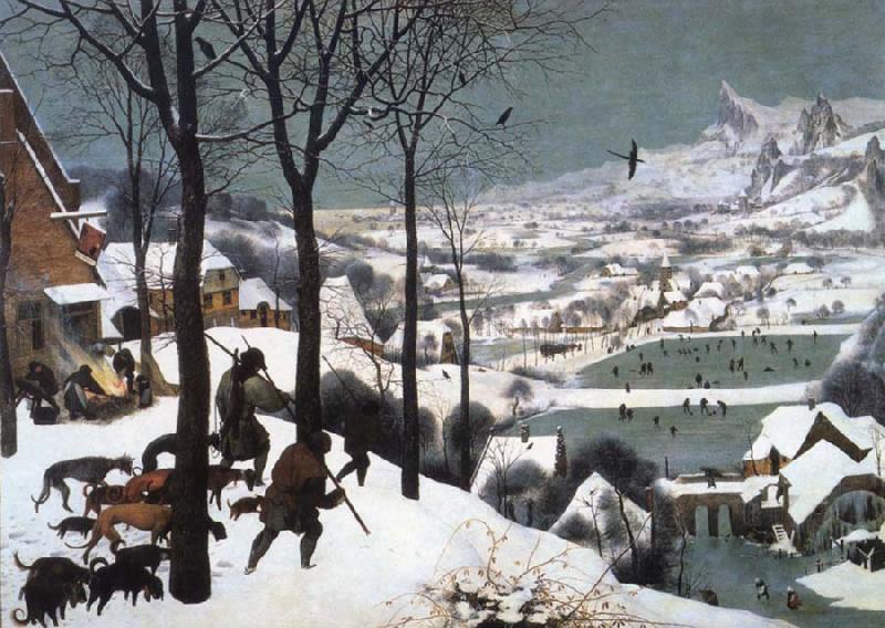 BRUEGEL, Pieter the Elder Hunters in the Snow Germany oil painting art